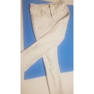 EXPRESS distressed White Women Cropped Legging Mid Rise Size 6R